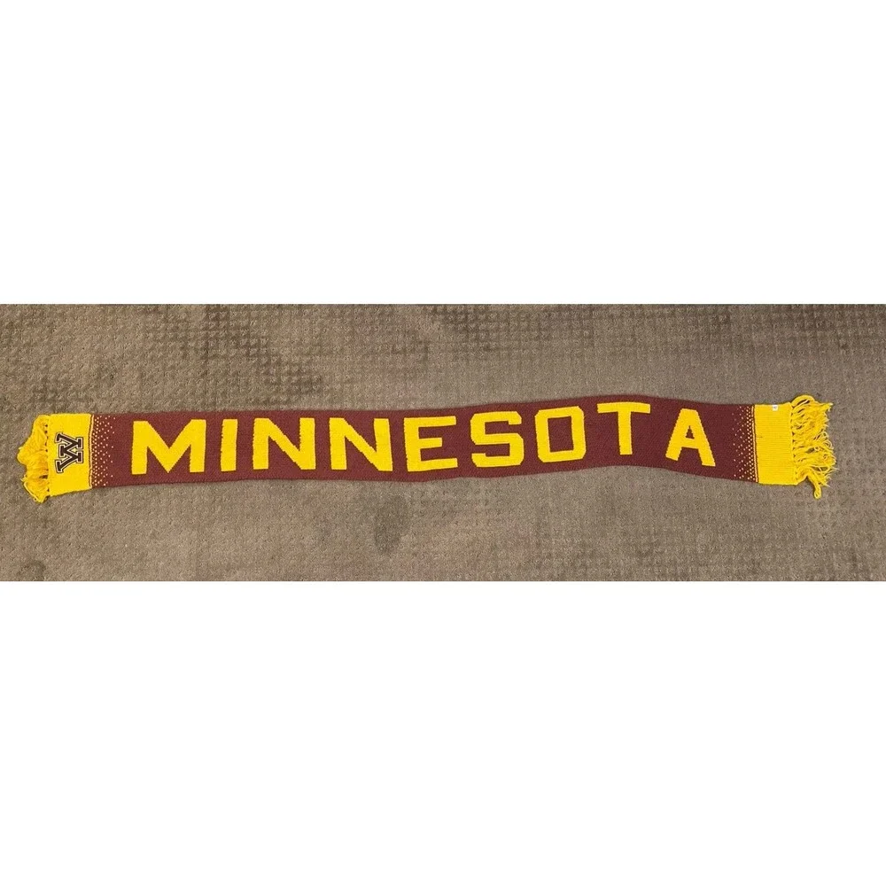 University of Minnesota Gophers Knit Scarf –Maroon & Gold Unisex – 6.5 Feet Long